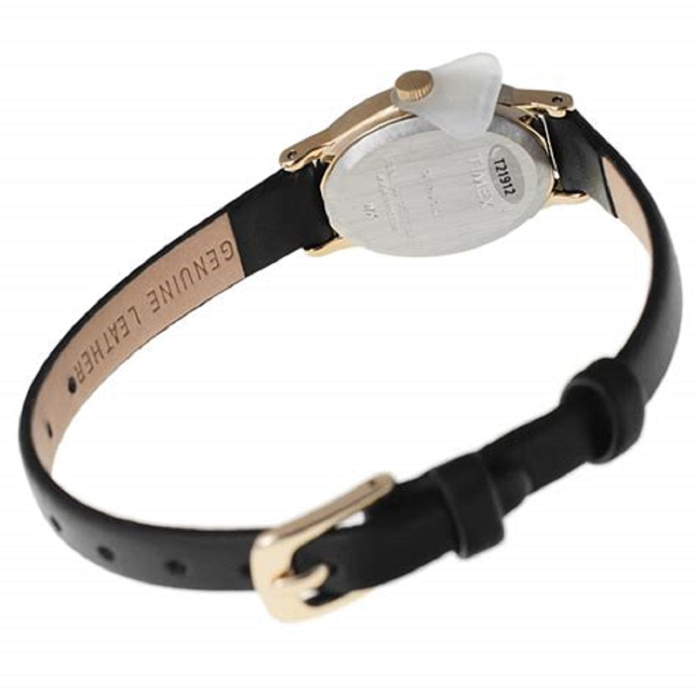 Timex T21912 Women's Cavatina Black Leather Strap Watch