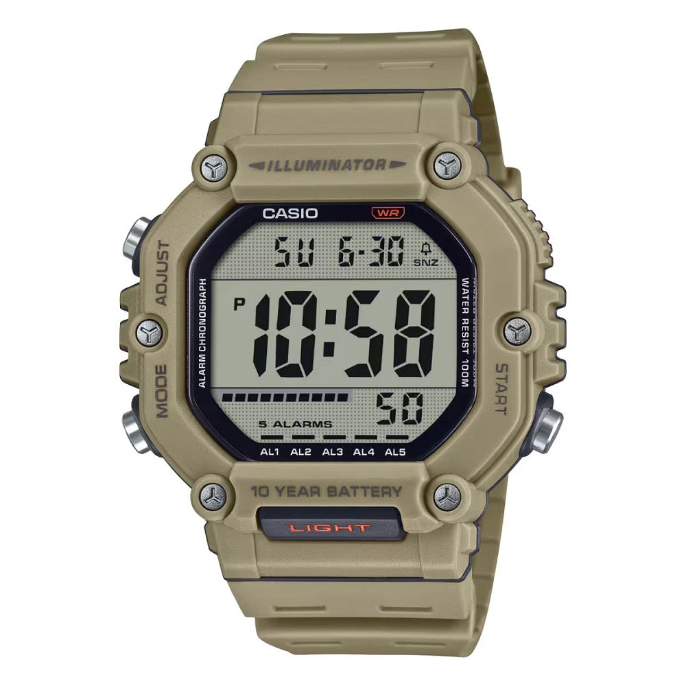 Casio AE1600H-5A Men's Beige Large Case Digital Sport Watch