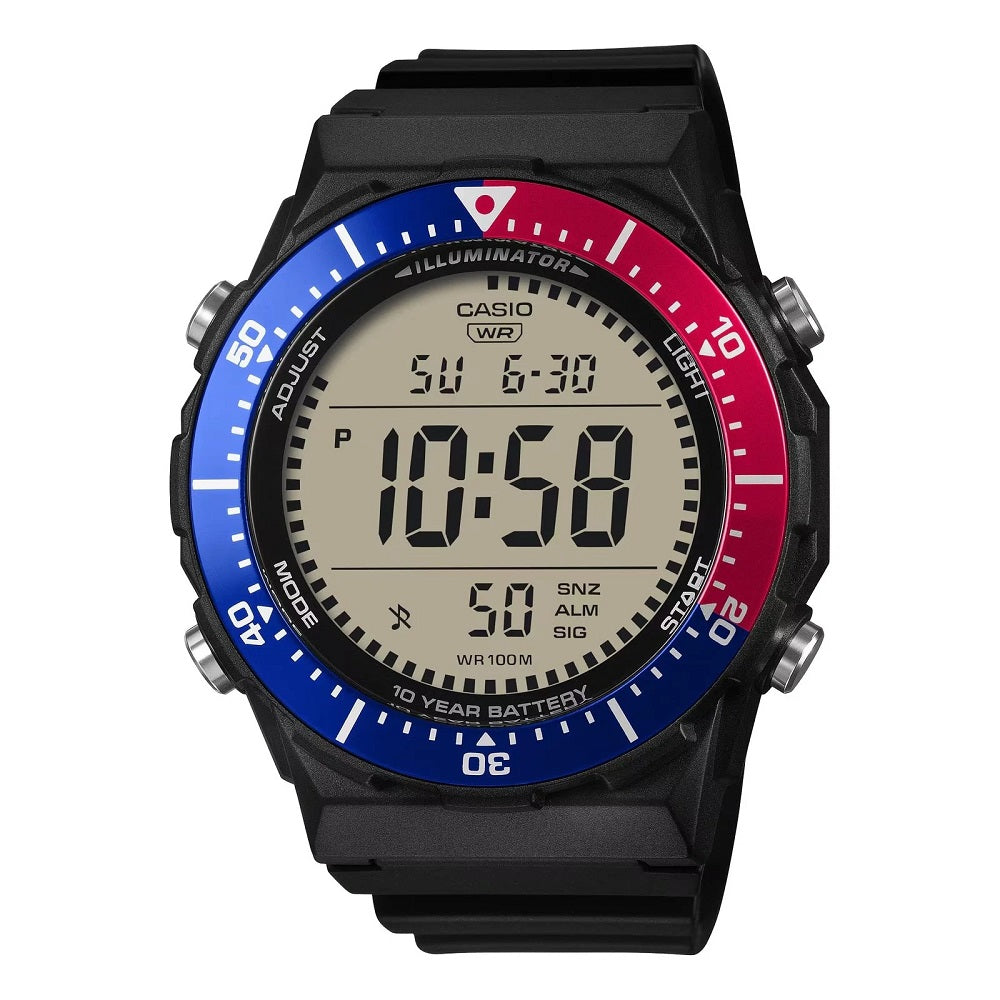 Casio AE1700H-1A2 Men's Digital Resin Strap Large LCD Rotating Bezel Watch