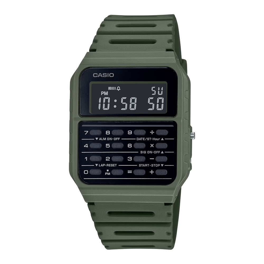 Casio CA53WF-3B Green Vintage Series Data Bank 8 Digit Calculator Watch