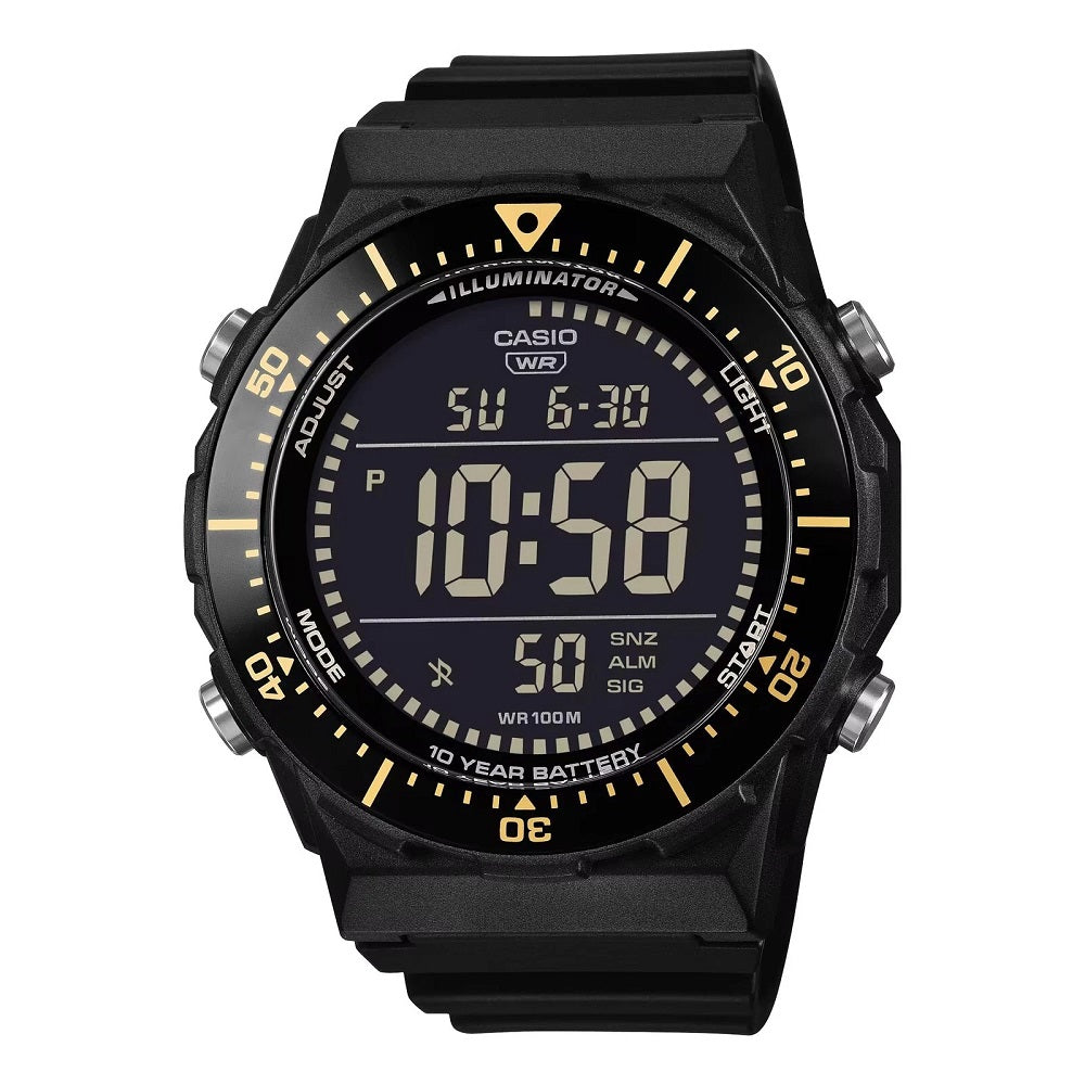 Casio AE1700H-1B Men's Digital Resin Strap Large LCD Rotating Bezel Watch