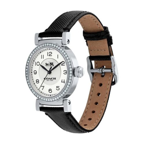 COACH 14502399 Women's Madison Fashion 36mm Leather Watch White/Black Watch