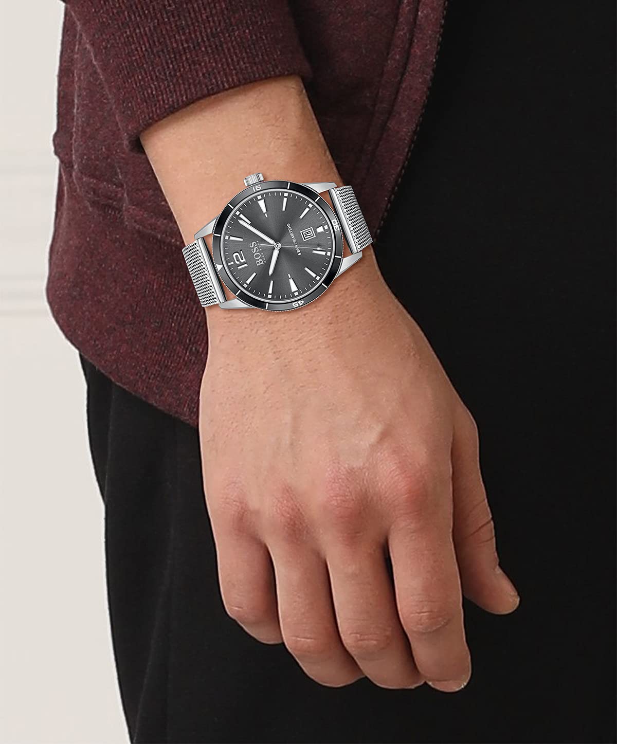 HUGO BOSS 1570126 Men's Drifter Quartz Watch with Stainless Steel Mesh band