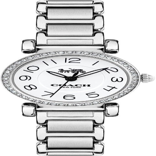 Coach 14502851 Madison Collection White Dial Silver Tone Stainless Steel Analog Quartz Women's Watch