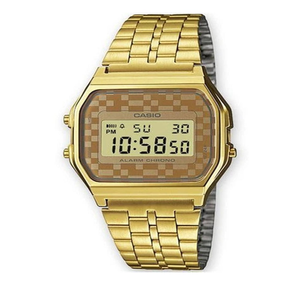 Casio A159WGEA-9A Men's Vintage Gold Tone Chrongoraph Alarm LCD Digital Watch