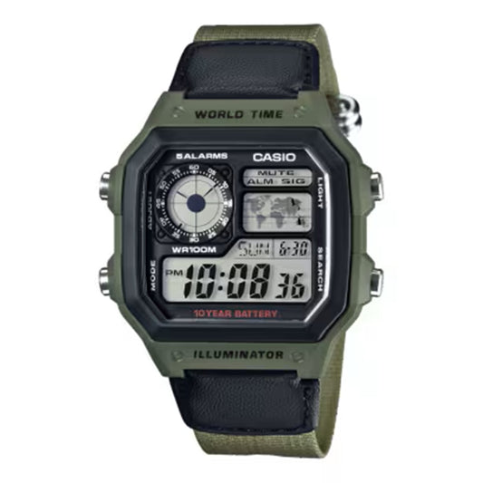 Casio Men's AE1200WHB-3B Green Resin Watch