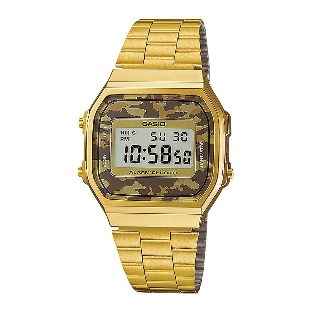 Casio A168WEGC-5 Men's Gold Stainless Steel Camouflage Watch