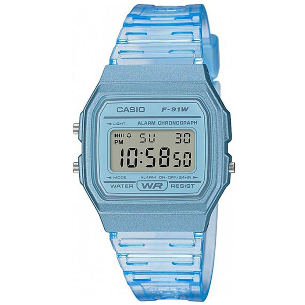 Casio F91WS-2 Unisex Blue Digital Jelly Watch