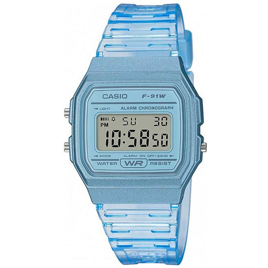 Casio F91WS-2 Unisex Blue Digital Jelly Watch