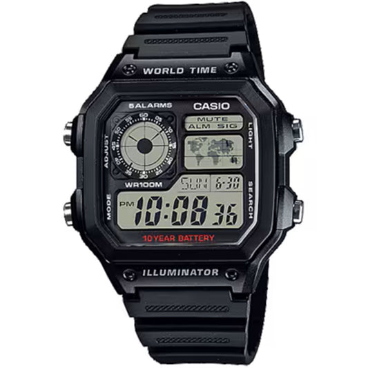 Casio AE1200WH-1A Digital World Time Watch