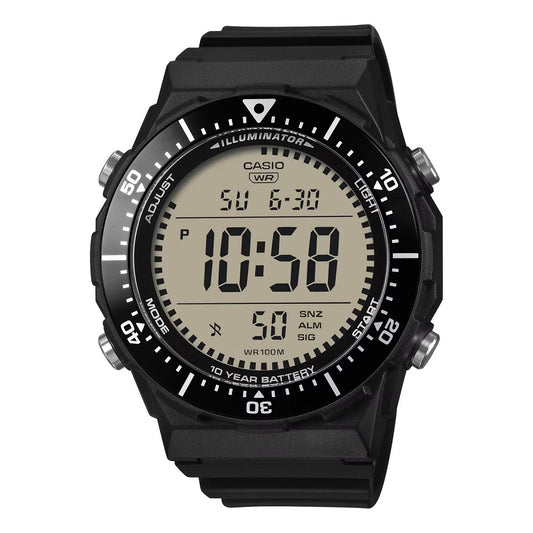 Casio AE1700H-1A Black Men's Digital Resin Strap Large LCD Rotating Bezel Watch